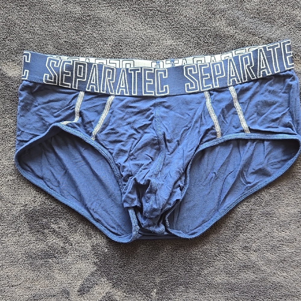 Blue Contoured Briefs with Bold Waistband